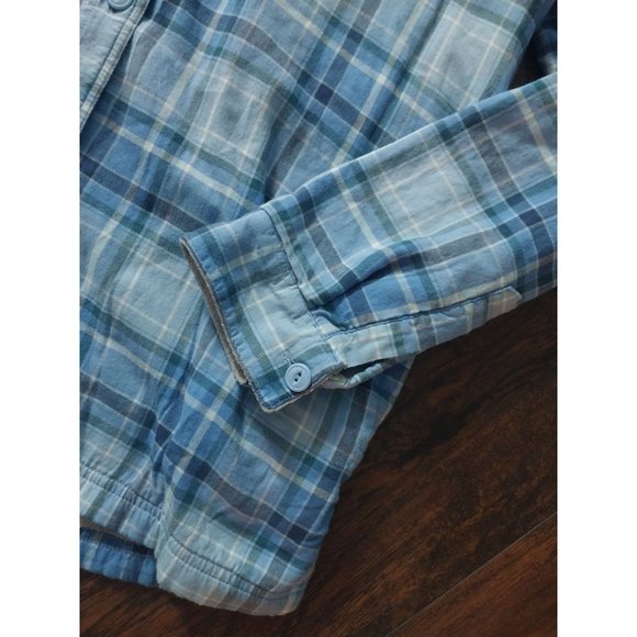 L.L.Bean Fleece-Lined Flannel Hoodie Bright Capri Plaid Women's Sz XS - Picture 5 of 13